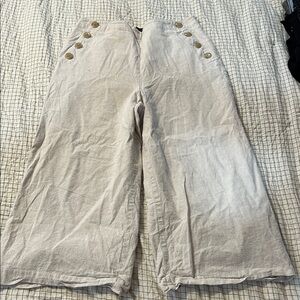 Ann Taylor Cream Wide Leg Pants